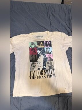 Taylor Swift Cream Tee with Multicolor Photo Grid